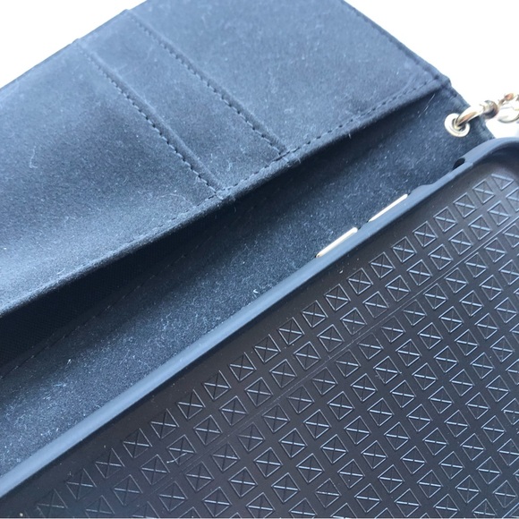 Rebecca Minkoff Folio Wallet Iphone 6/6s Plus Black Floral Multicolor Wristlet - Picture 5 of 12